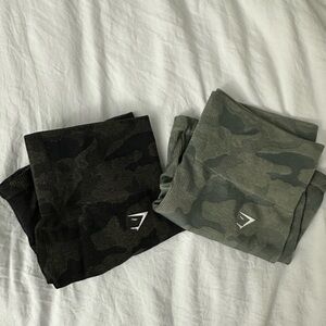 Gymshark adapt Camo Shorts - Black and green